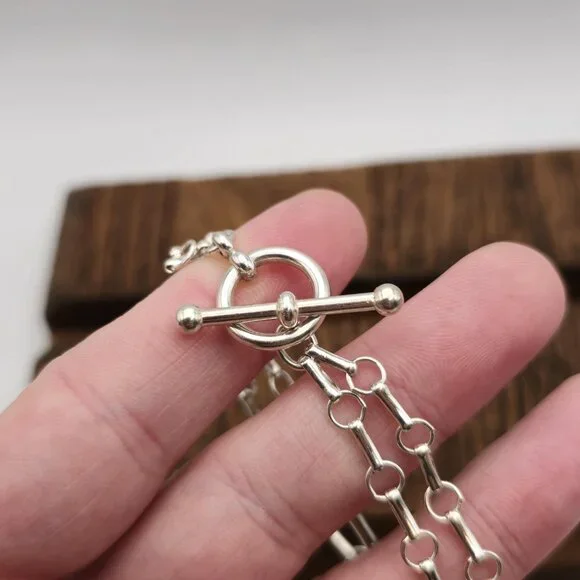 7 Inch Sterling Silver Friendship Memories Charms Bracelet A910 - Picture 6 of 8